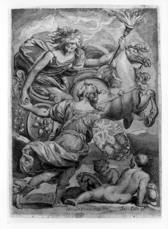 Cotta G. seconda metà sec. XVII, Carro allegorico con Aurora e putti