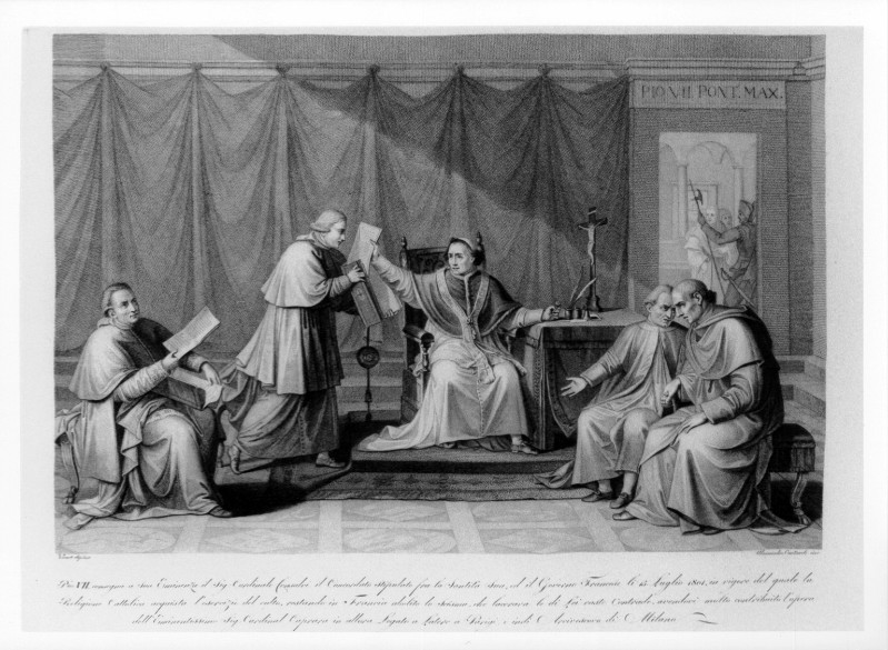 Contardi A. (1815-1820 circa), Papa Pio VII consegna le carte del concordato