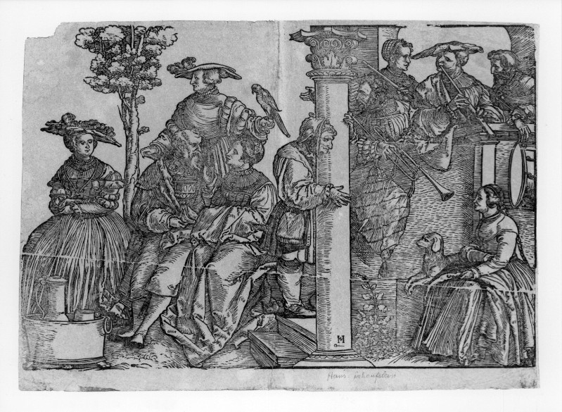 Schäufelein H. (1535 circa), Gentiluomo seduto tra due dame