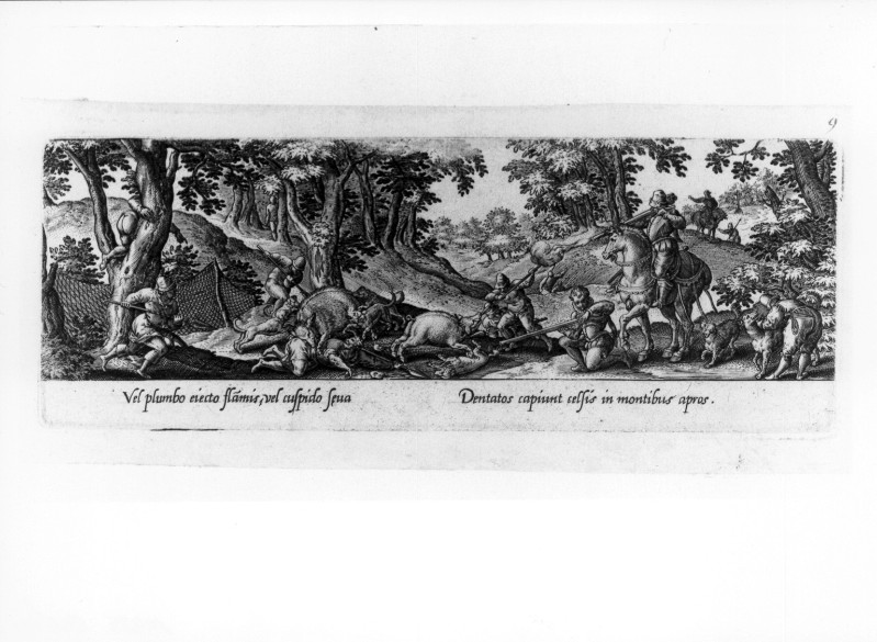Galle P. (1582), Caccia al cinghiale