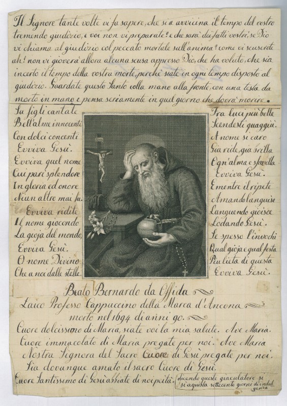 Calcografia Wagner J. metà sec. XVIII, B. Bernardo da Offida