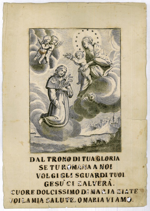 Calcografia Remondini sec. XVIII, Madonna con Bambino e S. Rosalia