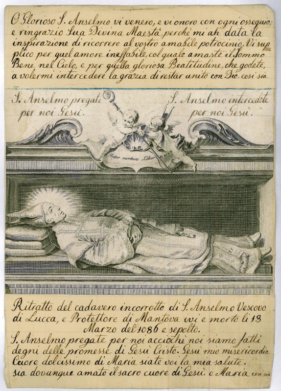 Orsolini C. sec. XVIII, Ritratto di S. Anselmo morto
