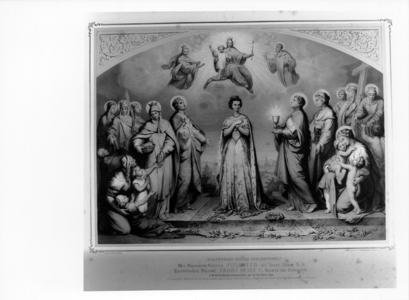 Hanfstaengl F. S. (1854 circa), Elisabetta di Baviera (Sissi) e le virtù celesti