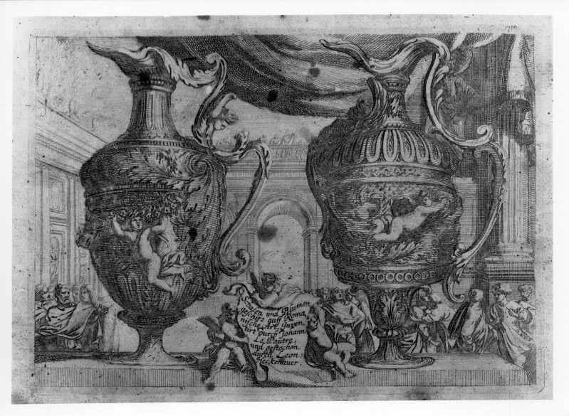 Heckenauer L. seconda metà sec. XVII, Frontespizio con due vasi decorati