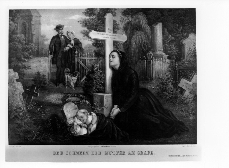 Hartwich E. H. (1869-1879), Madre con neonato piange su una tomba