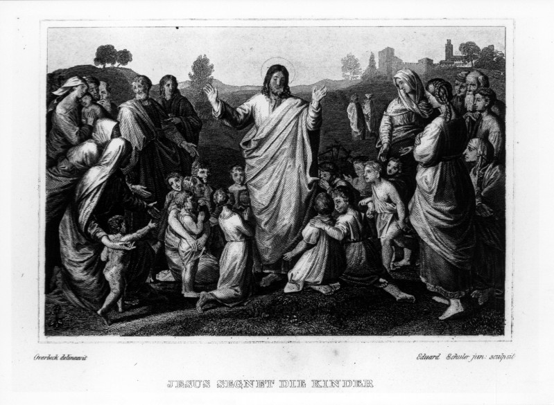 Schuler E. seconda metà sec. XIX, Gesù benedice i fanciulli