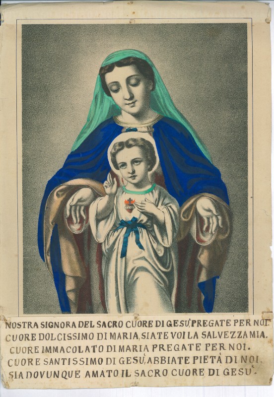 Tipografia Wentzel sec. XIX, Madonna e Sacro Cuore di Gesù