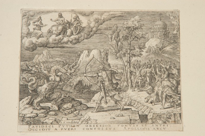 Delaune E. (1547-1548), Apollo uccide il serpente Pitone