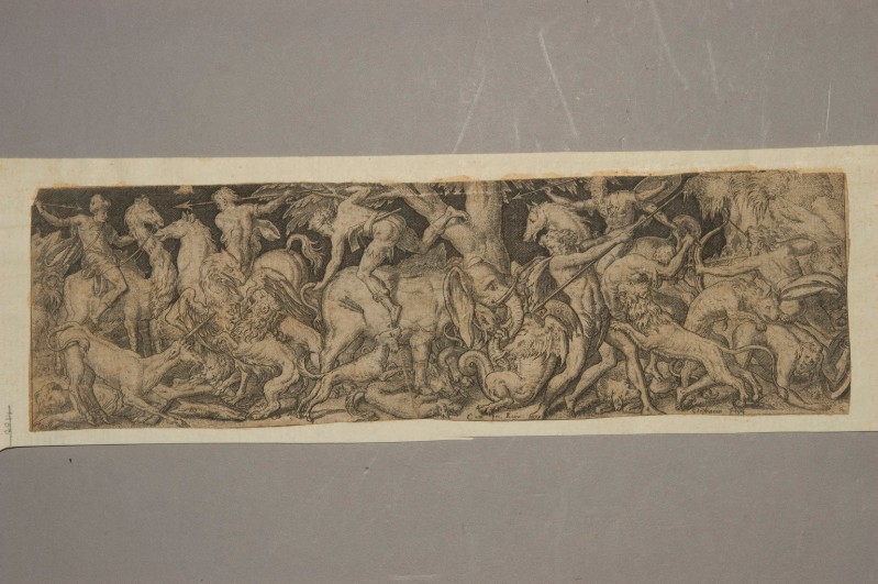 Delaune E. (1560-1570), Combattimento tra uomini e animali