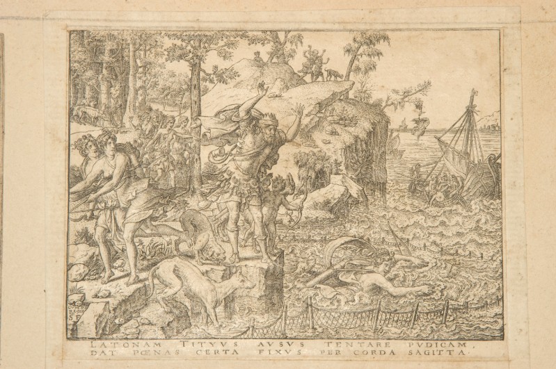 Delaune E. (1547-1548), Britomarte si annega per sfuggire a Minosse 1/2