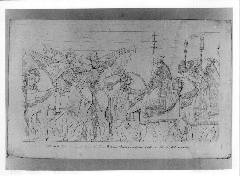 Comerio A. (1842 circa), Gran cavalcata di Papa Clemente VII e Carlo V 3/8