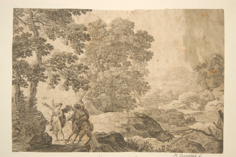Van Swanevelt H. (1629-1641), Paesaggio con Balaam e l'asino
