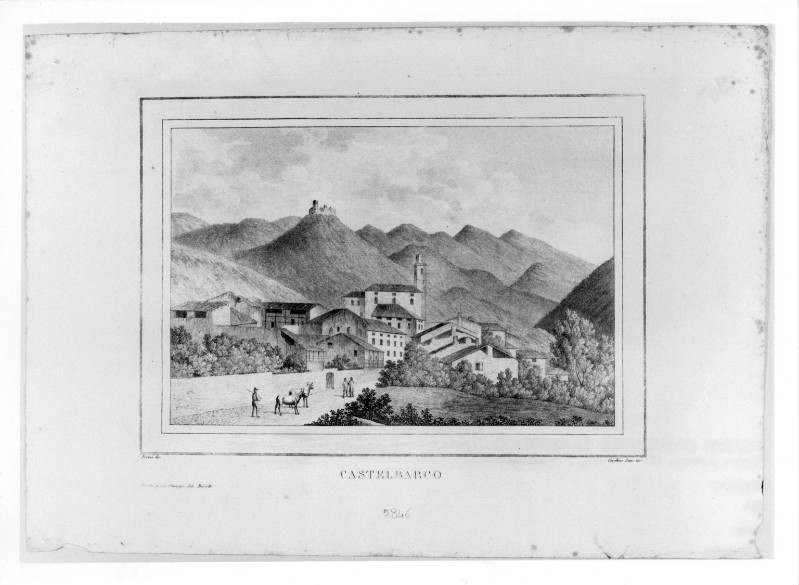 Von Schlieben K. (1834-1839 circa), Veduta di Avio con il castello