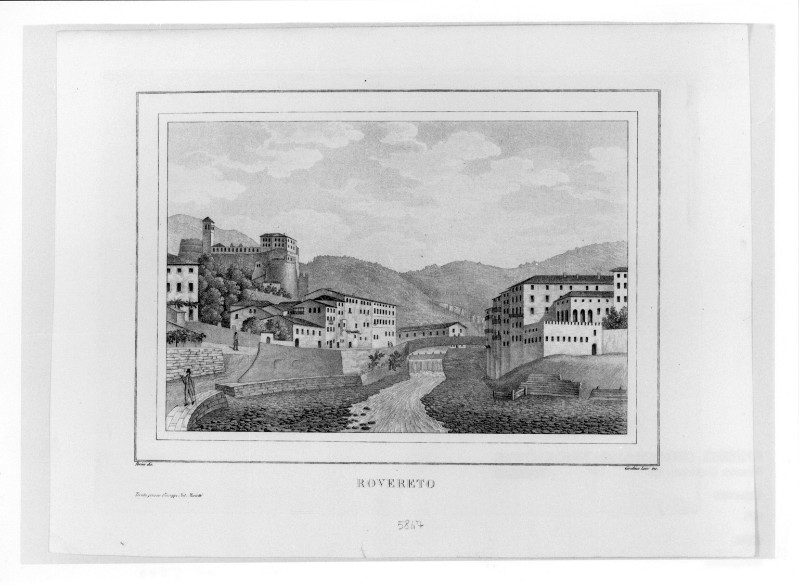 Von Schlieben K. (1834-1839 circa), Veduta di Rovereto con il castello