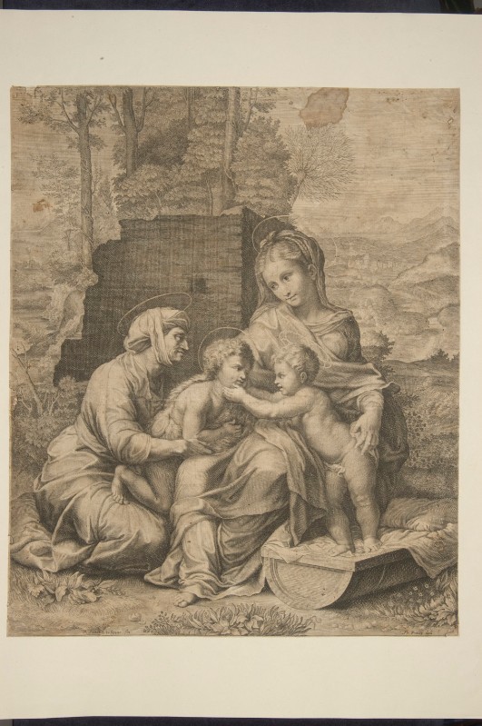 De Poilly F. (1650-1693), Madonna col Bambino, S. Anna e S. Giovannino