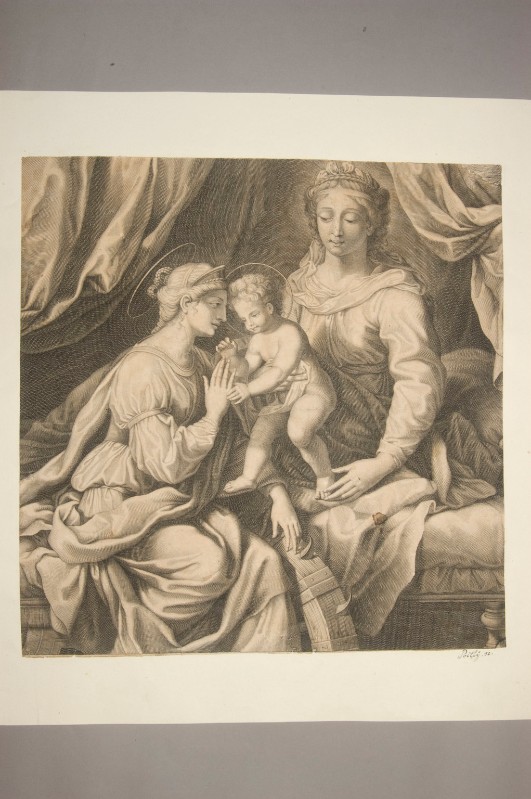 Attribuito a de Poilly F. (1650-1693), Nozze mistiche di S. Caterina
