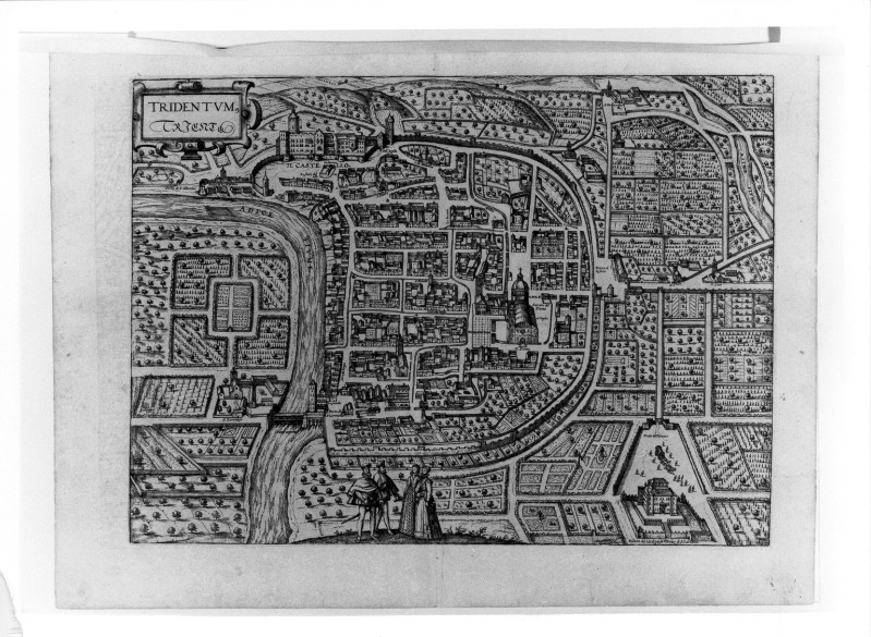 Hogenbergh F. (1588), Pianta della città di Trento 1/3