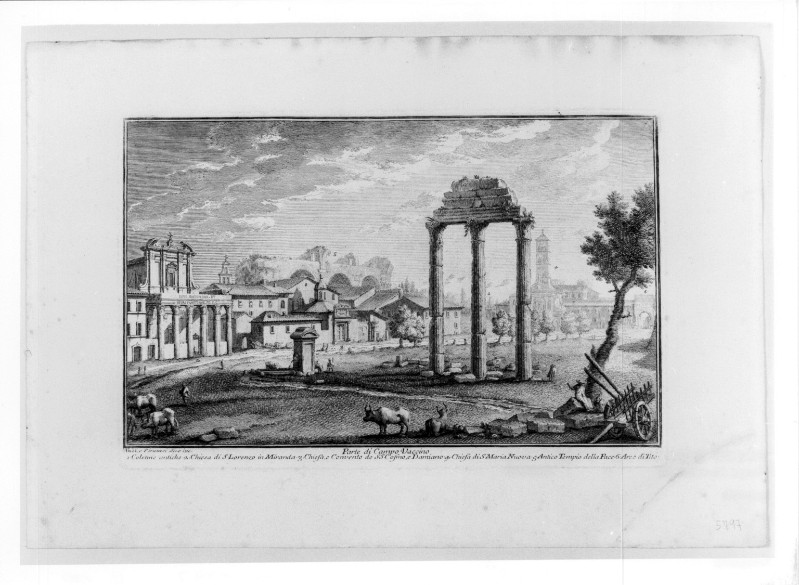 Vasi G. (1750-1759), Veduta del Campo Vaccino a Roma