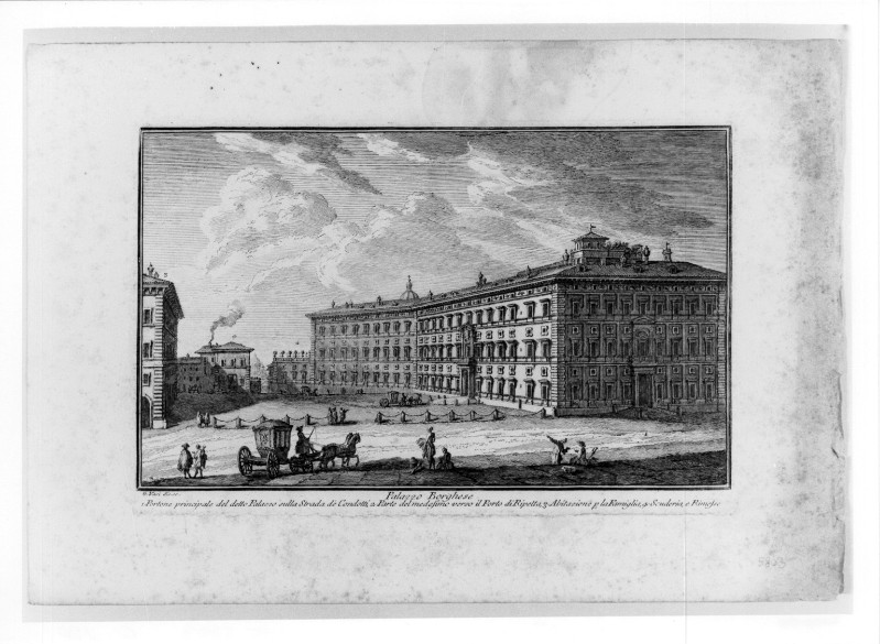 Vasi G. (1750-1754), Veduta di Palazzo Borghese a Roma