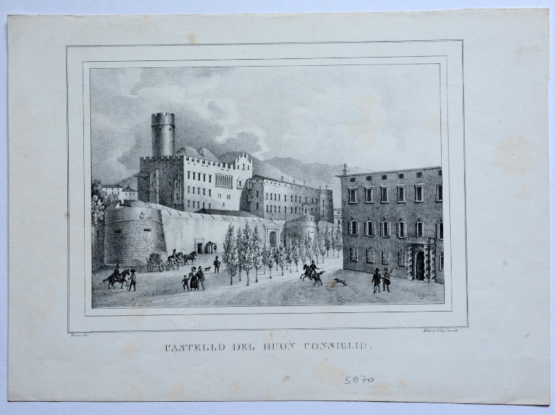 Vassalli (1839), Veduta del castello del Buonconsiglio a Trento