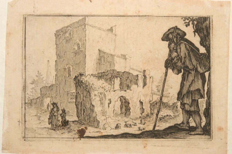 Callot J. (1621), Pastore in un paesaggio con rovine