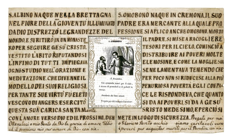 Stamperia Carrara M. (1840 circa), S. Omobono e un povero