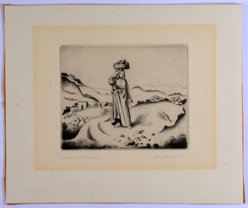 Bramanti B. sec. XX, Donna con cesto in Palestina