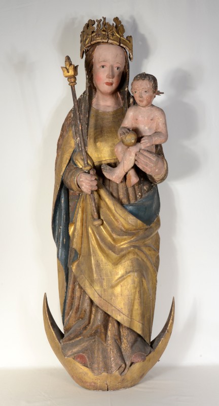Bottega tirolese secondo quarto sec. XVI, Madonna immacolata con Gesù Bambino