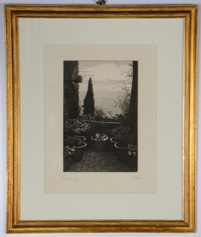 Laurenzi L. (1920?), Panorama di Assisi