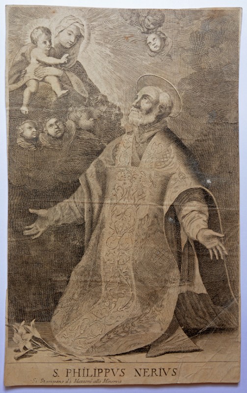 Ambito romano secc. XVII-XVIII, Visione di S. Filippo Neri