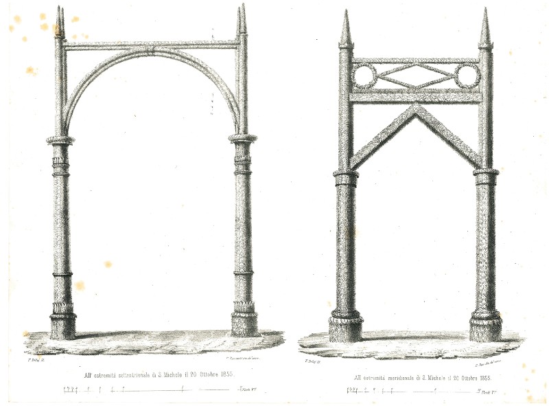 Dellai F. (1855 circa), Archi di trionfo eretti in onore di Carlo Ludovico