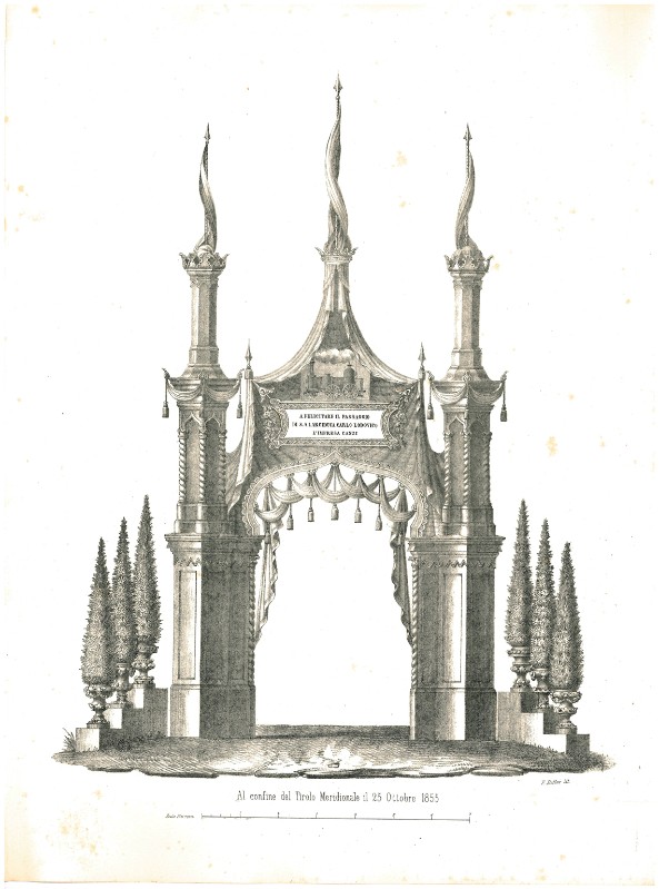 Dellai F. (1855 circa), Arco trionfale nel Tirolo meridionale per Carlo Ludovico