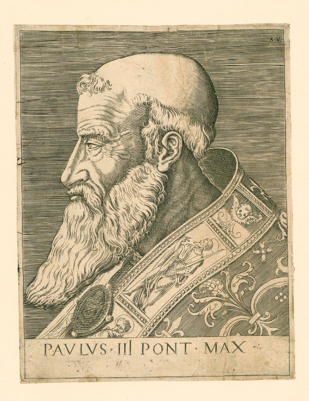 Agostino Veneziano (1534), Ritratto di Papa Paolo III