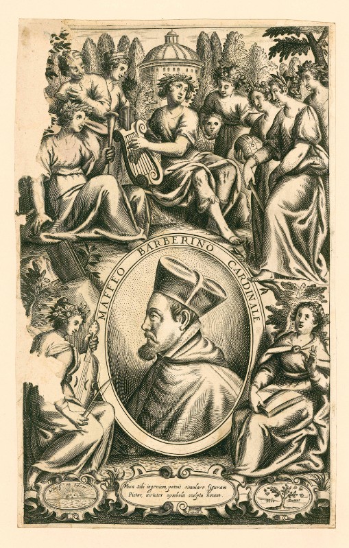 Grispoldi G. (1623), Ritratto di Urbano VIII e Apollo e le muse