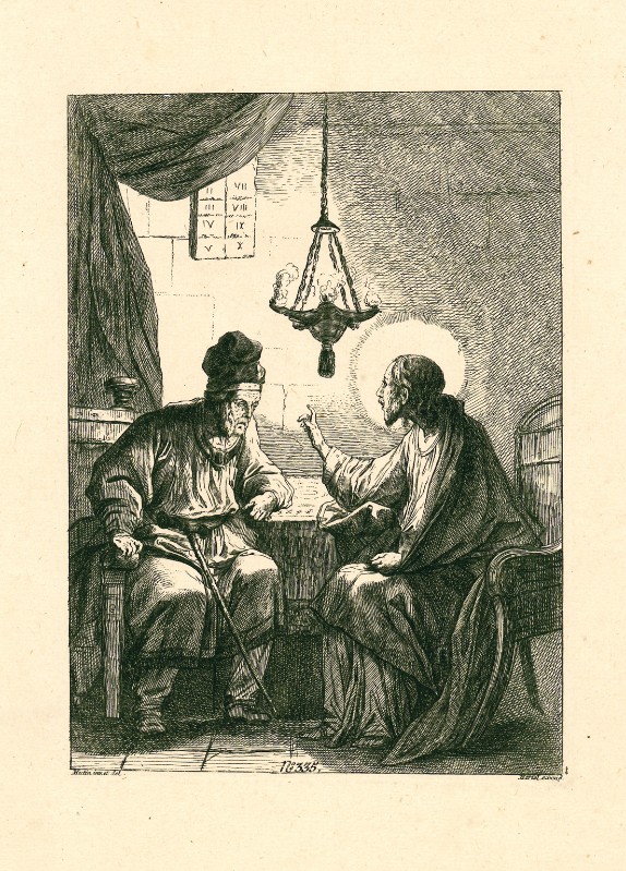 Calcografia Hertel metà sec. XVIII, Gesù Cristo e Nicodemo