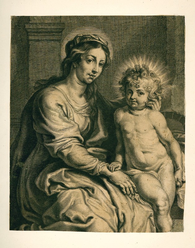 Attribuito a Lasne M. metà sec. XVII, Madonna con Gesù Bambino
