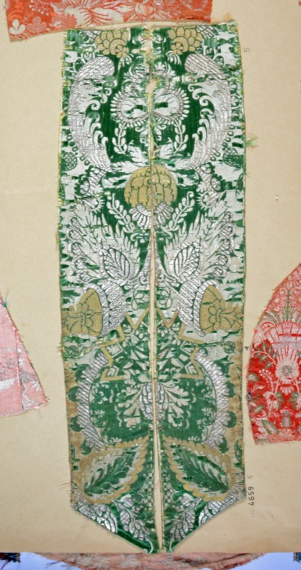Manifattura veneziana (?) fine sec. XVII, Frammento di stola verde