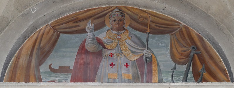 Bassan Giovanni sec. XX, Lunetta con San Clemente papa