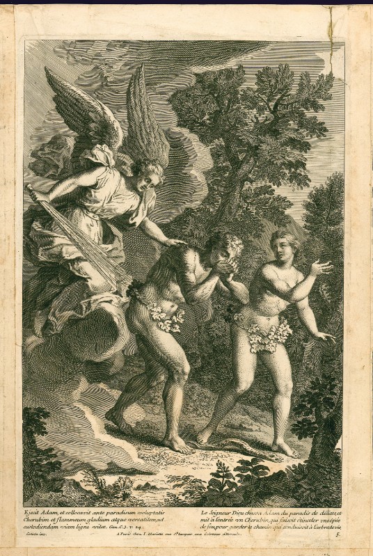 Cotelle J. fine sec. XVII, Adamo ed Eva cacciati dal paradiso terrestre