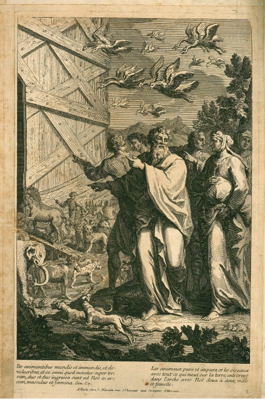 Cotelle J. fine sec. XVII, Noè entra nell'arca con la famiglia e gli animali