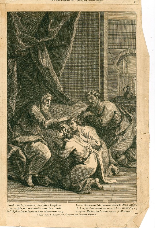 Cotelle J. fine sec. XVII, Giacobbe adotta e benedice i due figli di Giuseppe