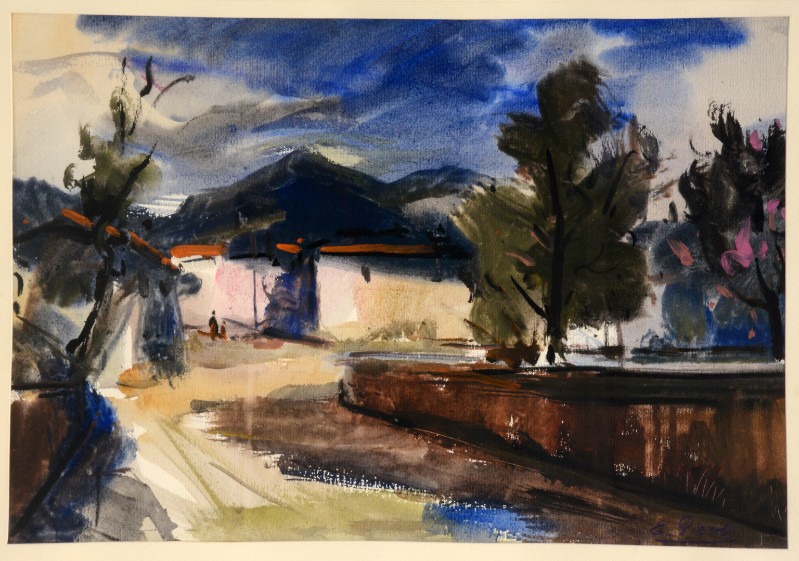Piccoli E. (1956), Paesaggio con case