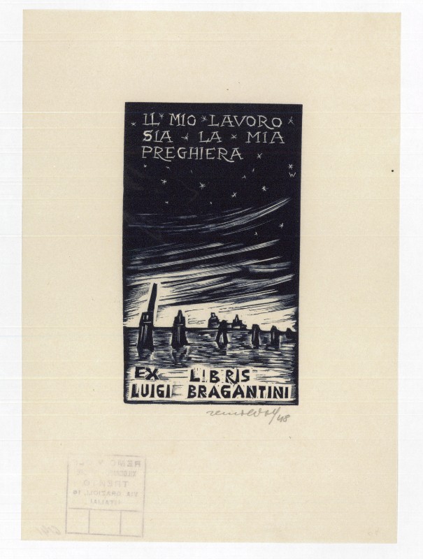 Wolf R. (1948), Ex libris di L. Bragantini con laguna 1/2