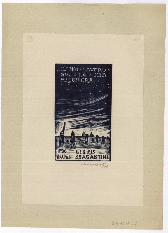 Wolf R. (1948), Ex libris di L. Bragantini con laguna 2/2