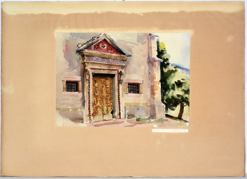 Colorio B. (1944), Portale della chiesa vecchia di Baselga di Piné