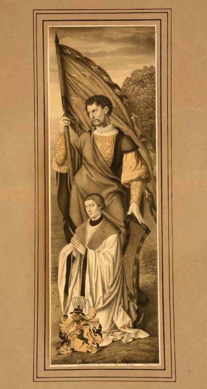 Strixner J. N. (1823), Santo e Bernhard (?) von Huchtenbroich in preghiera