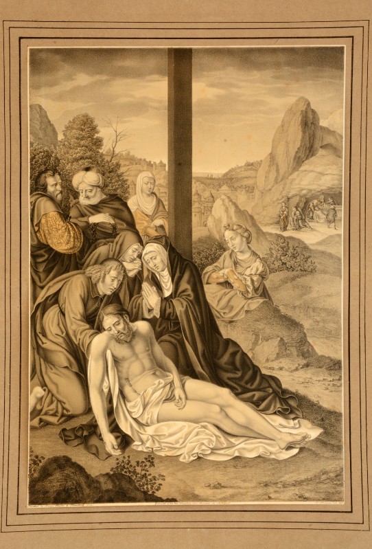 Strixner J. N. (1823), Gesù Cristo deposto dalla Croce con la Madonna e santi
