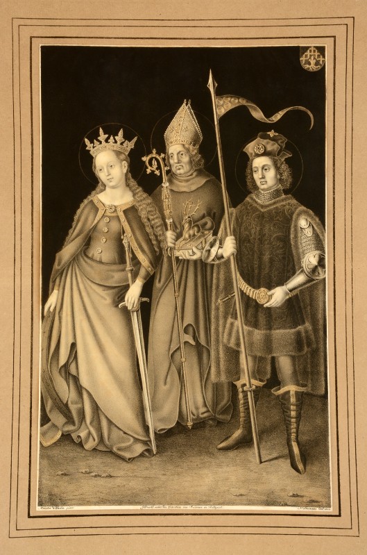 Strixner J. N. (1823), S. Caterina d'Alessandria con S. Uberto e S. Quirino
