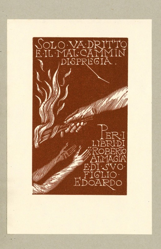 Bruno da Osimo secondo quarto sec. XX, Ex libris di R. e E. Almagià